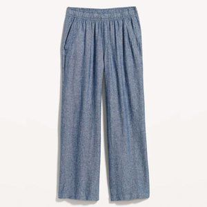OLD NAVY Women’s High Waisted Linen Blend Wide Leg Pants, NWT
